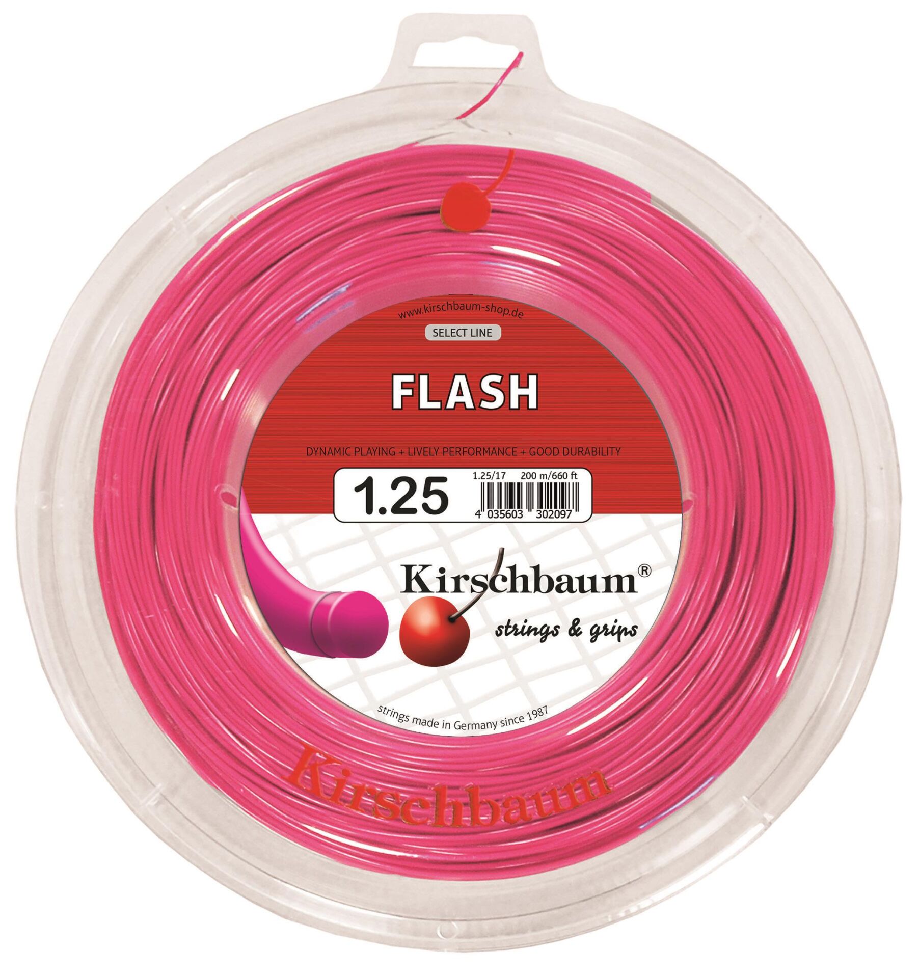 Kirschbaum 200M Reel Flash 1,25 Pembe Tenis Rulo Kordaj