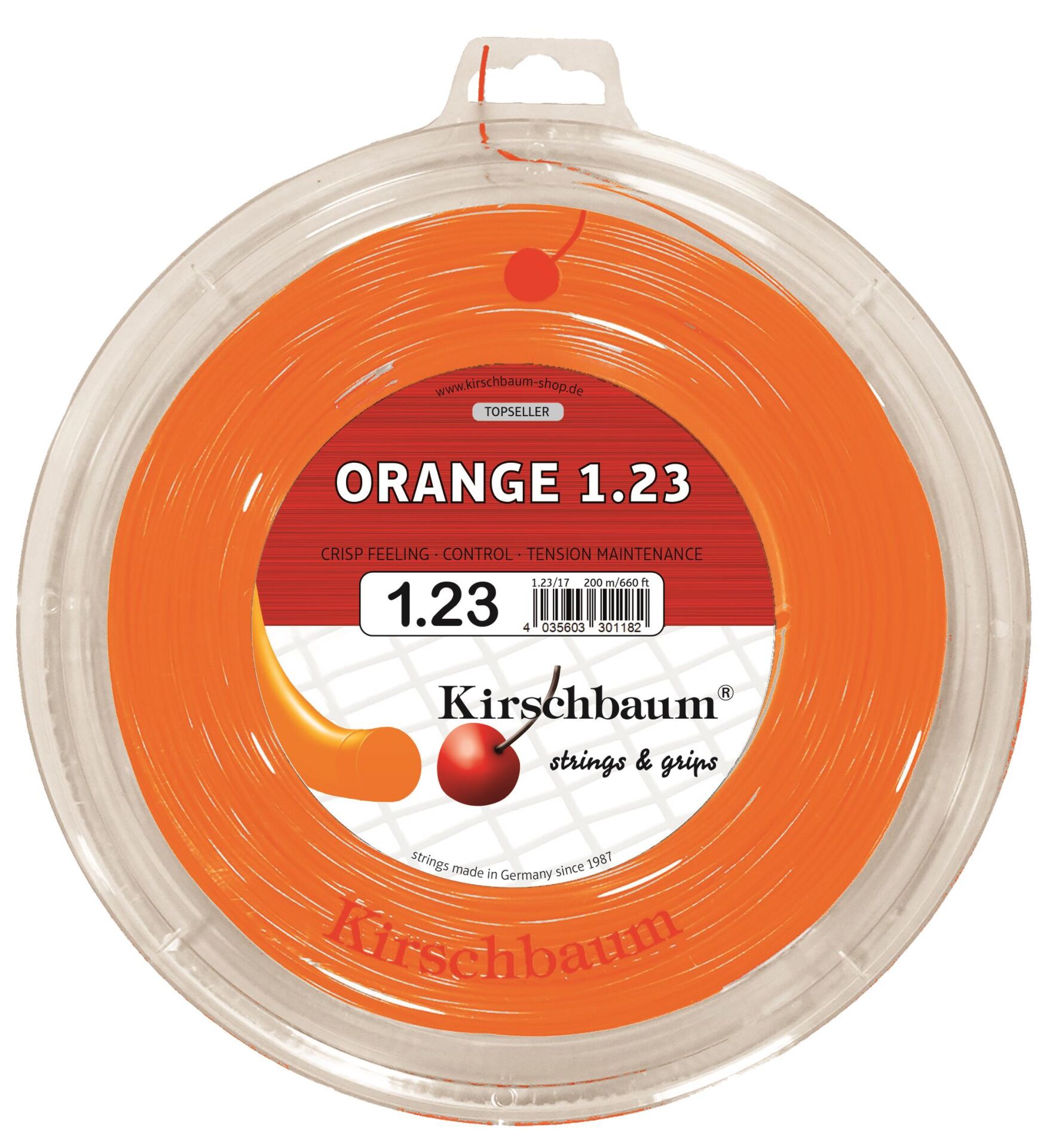 Kirschbaum 200M Reel Super Smash 1,23 Turuncu Tenis Rulo Kordaj
