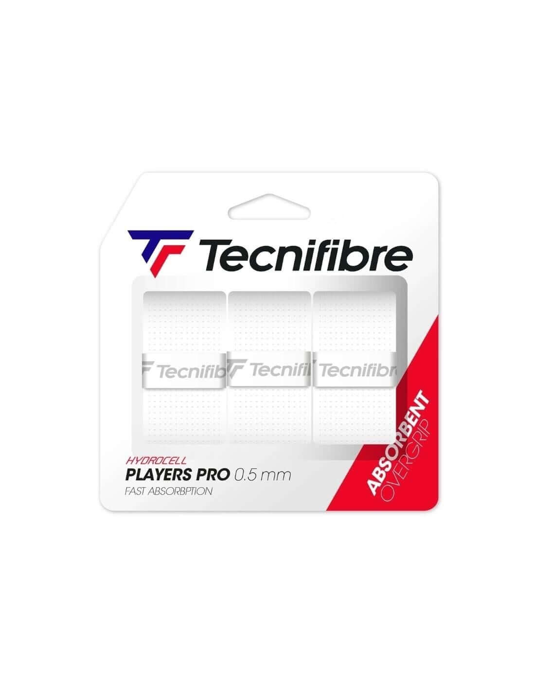 Tecnifibre Players Pro Beyaz Renk Overgrip 3'LÜ Paket (0,5 mm)